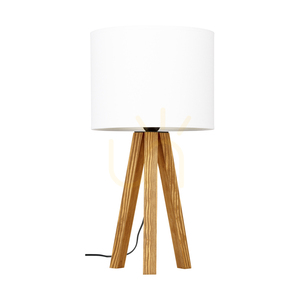 Stolná lampa Solea, hnedá, biele tienidlo, 1xE27, Ø22 cm 0 Stolná lampa Solea, hnedá, biele tienidlo, 1xE27, Ø22 cm small 0