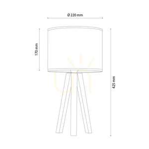 Stolná lampa Solea, orech, béžovo-čierne tienidlo, 1xE27, Ø22 cm small 1