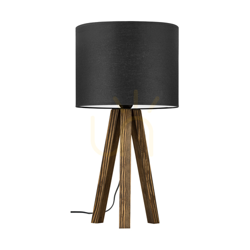 Skontrolujte Stolná lampa Solea, orech, čierny tienidlo, 1xE27, Ø22 cm