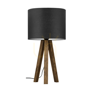Stolná lampa Solea, orech, čierny tienidlo, 1xE27, Ø22 cm 0 Stolná lampa Solea, orech, čierny tienidlo, 1xE27, Ø22 cm small 0