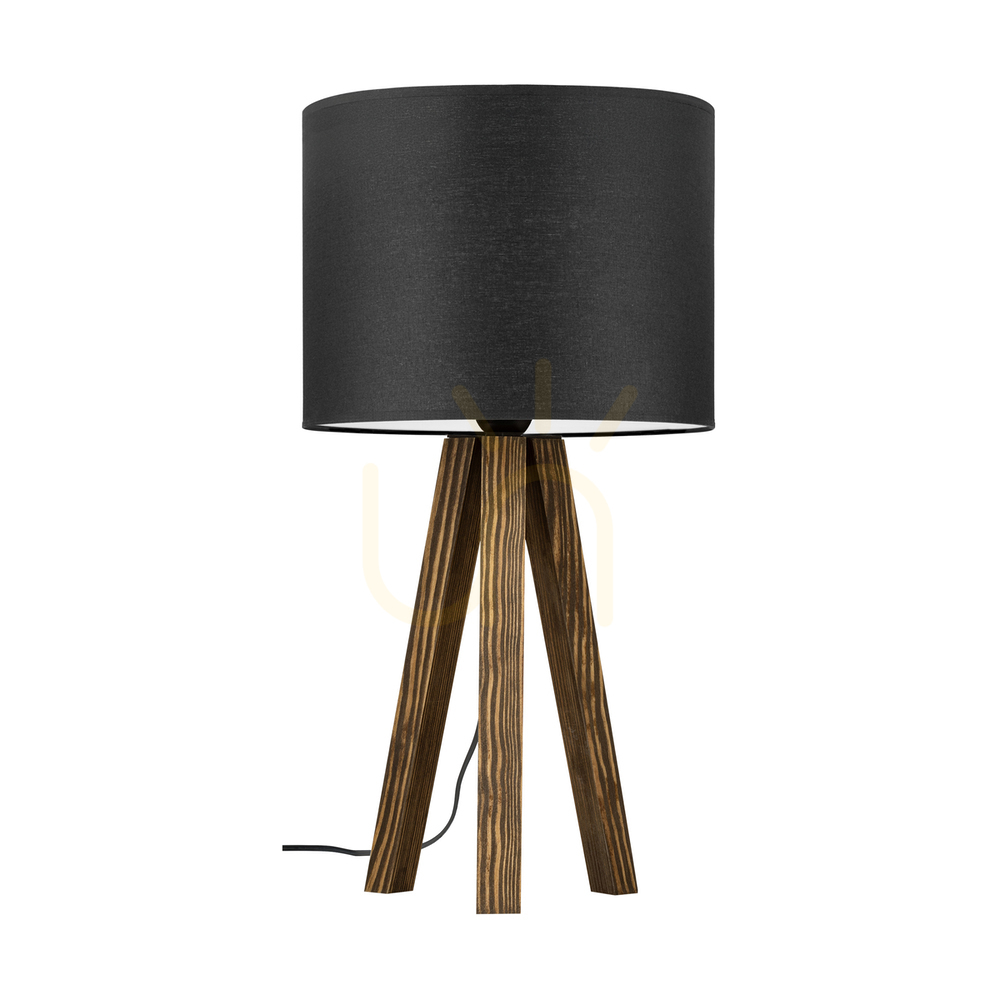 Skontrolujte Stolná lampa Solea, orech, čierny tienidlo, 1xE27, Ø22 cm Stolná lampa Solea, orech, čierny tienidlo, 1xE27, Ø22 cm