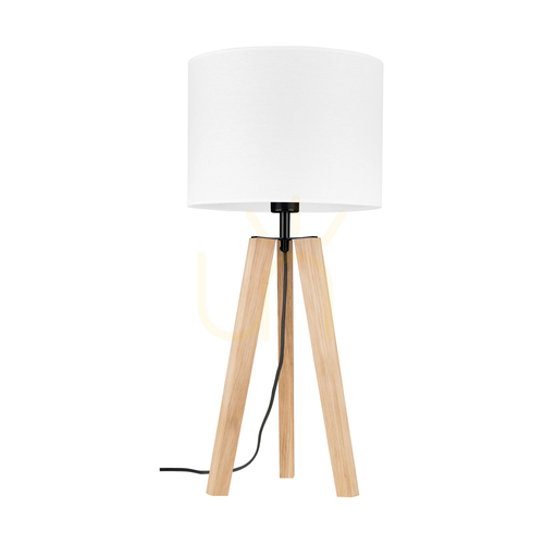 Skontrolujte Stolná lampa Solea, olejovaný dub/čierna, biele tienidlo, 1xE27, Ø30 cm