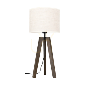 Stolná lampa Solea, orech/čierna s béžovým tienidlom, 1xE27, Ø30 cm 0 Stolná lampa Solea, orech/čierna s béžovým tienidlom, 1xE27, Ø30 cm small 0
