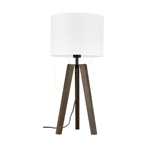Stolná lampa Solea, orech/čierna, biele tienidlo, 1xE27, Ø30 cm 0 Stolná lampa Solea, orech/čierna, biele tienidlo, 1xE27, Ø30 cm small 0