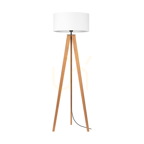 Skontrolujte Stojaca lampa Solea, hnedá/čierna, biele tienidlo, 1xE27, Ø50 cm