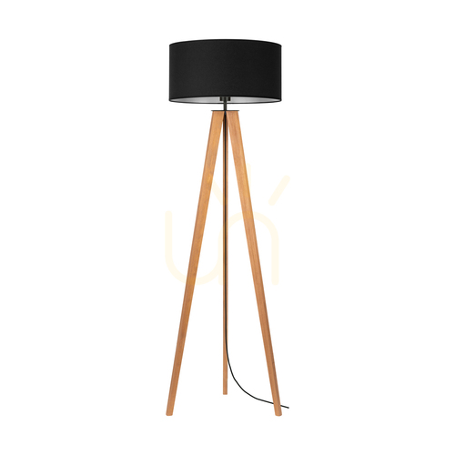 Skontrolujte Stojaca lampa Solea, hnedá/čierna, čierne tienidlo, 1xE27, Ø50 cm