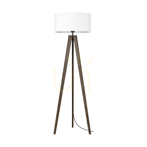 Skontrolujte Stojaca lampa Solea, orech/čierna, biely tienidlo, 1xE27, Ø50 cm
