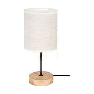 Stolná lampa Dreva, olejovaný dub/čierna, béžové tienidlo, 1xE27, Ø13 cm small 0