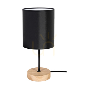 Stolná lampa Dreva, olejovaný dub/čierna, čierne tienidlo, 1xE27, Ø13 cm small 0