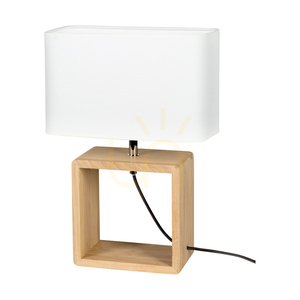Stolná lampa Silva, olejovaný dub/chróm, biele tienidlo, 1xE27, 30 cm small 0