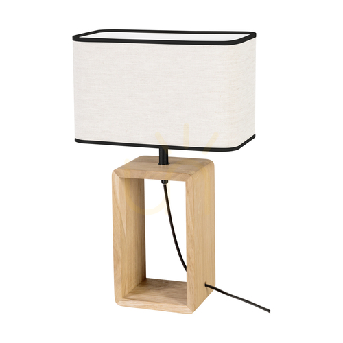 Skontrolujte Stolná lampa Silva, olejovaný dub/čierna, béžovo-čierne tienidlo, 1xE27, 30 cm