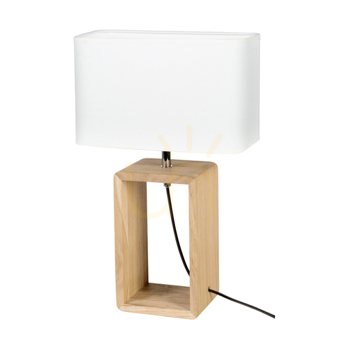 Skontrolujte Stolná lampa Silva, olejovaný dub/chróm, biele tienidlo, 1xE27, 30 cm