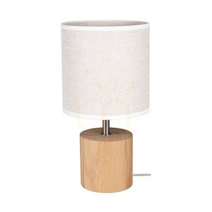 Stolná lampa Arden, olejovaný dub/satén, béžové tienidlo, 1xE27, Ø17 cm small 0