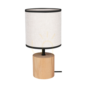 Stolná lampa Arden, olejovaný dub/čierna, béžovo-čierne tienidlo, 1xE27, Ø17 cm small 0