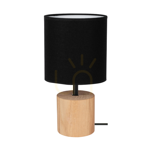 Skontrolujte Stolná lampa Arden, olejovaný dub/čierna, čierne tienidlo, 1xE27, Ø17 cm