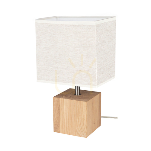 Skontrolujte Stolná lampa Arden, olejovaný dub/satén, béžové tienidlo, 1xE27, 17 cm