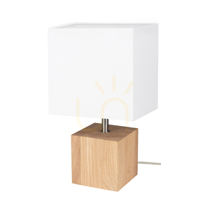 Stolná lampa Arden, olejovaný dub/satén, biele tienidlo, 1xE27, 17 cm small 0