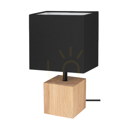 Skontrolujte Stolná lampa Arden, olejovaný dub/čierna, čierne tienidlo, 1xE27, 17 cm