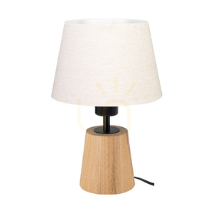 Stolná lampa Arden, olejovaný dub/čierna s béžovým tienidlom, 1xE27, Ø20 cm small 0