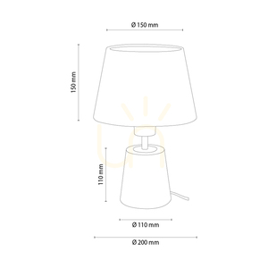Stolná lampa Arden, olejovaný dub/čierna, biele tienidlo, 1xE27, Ø20 cm 1 Stolná lampa Arden, olejovaný dub/čierna, biele tienidlo, 1xE27, Ø20 cm small 1