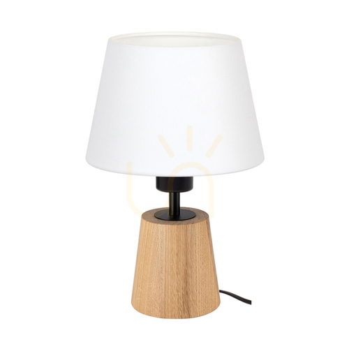 Skontrolujte Stolná lampa Arden, olejovaný dub/čierna, biele tienidlo, 1xE27, Ø20 cm