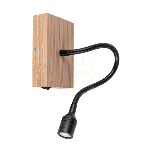 Skontrolujte Nástenná svietidlo Lector, olejovaný dub/čierna, 1xLED 2,8 W, 12 cm