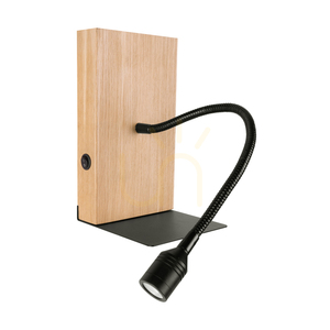 Nástenná svietidlo Lector, olejovaný dub/čierna, 1xLED 2,8 W, 12 cm small 0