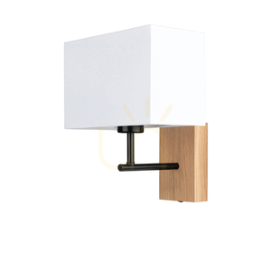 Nástenná svietidlo Lector, olejovaný dub/čierna, biely tienidlo, 1xE27, 22 cm small 0