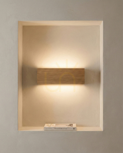 Nástenná svietidlo Block, olejovaný dub/čierna, 2xG9, 33 cm small 1