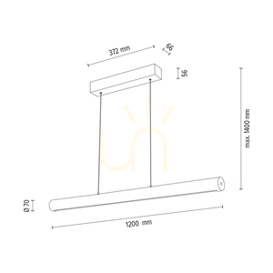 Závesné svietidlo Conor, olejovaný dub/matný nikl, 1xLED 34,5 W, smer svetla hore a dole, 120 cm small 3