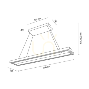 Závesné svietidlo Legno, olejovaný dub/matný nikl, 3xLED, 68 W, smer svetla hore a dole, 124,5 cm small 4