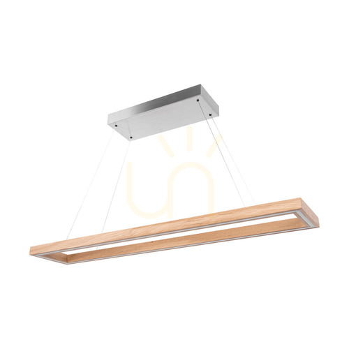 Skontrolujte Závesné svietidlo Legno, olejovaný dub/matný nikl, 3xLED, 68 W, smer svetla hore a dole, 124,5 cm