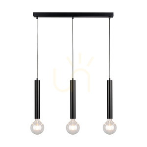 Závesné svietidlo v tvare valca, 3xE27, max.. 60 W, čierna/čierna/čierna, PVC, 55 cm small 1