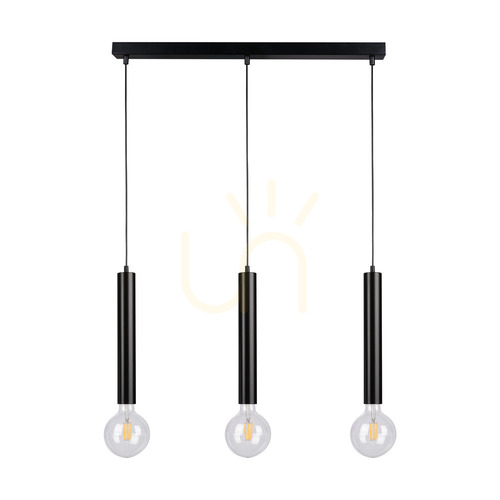 Skontrolujte Závesné svietidlo v tvare valca, 3xE27, max.. 60 W, čierna/čierna/čierna, PVC, 55 cm