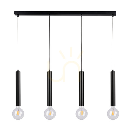 Skontrolujte Závesné svietidlo v tvare suda, 4xE27, max.. 60 W, čierna/čierna/čierna, PVC, 66 cm