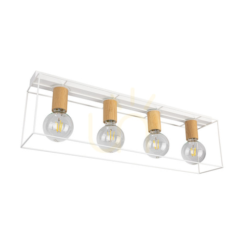 Skontrolujte Stropné svietidlo Gretter, 4xE27, Max. 60 W, biely/olejovaný dub, 75 cm