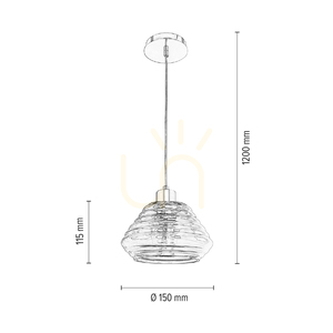 Závesné svietidlo Bali 1xE27 60 W, chróm/hnedá/číra, Ø 15 cm small 3