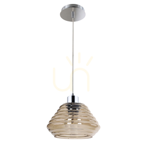 Závesné svietidlo Bali 1xE27 60 W, chróm/hnedá/číra, Ø 15 cm small 0