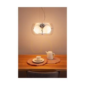 Závesné svietidlo Lola 3xE27 Max. 40 W, chróm/číry/biely/číry, Ø 42 cm small 2