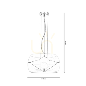Závesné svietidlo Lola 3xE27 Max. 40 W, chróm/číry/biely/číry, Ø 42 cm small 3