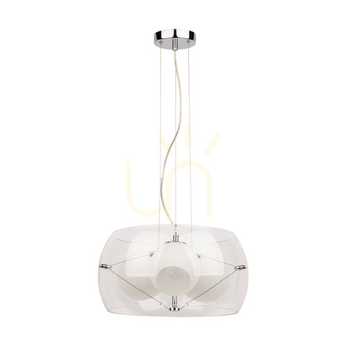 Skontrolujte Závesné svietidlo Lola 3xE27 Max. 40 W, chróm/číry/biely/číry, Ø 42 cm