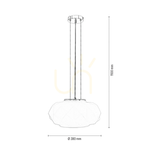 Závesné svietidlo Terra, 1xE27, Max. 60 W, chróm/číry/biely, Ø 38 cm small 3