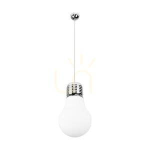 Závesné svietidlo s žiarovkou, 1xE27, Max. 60 W, chróm/číry/biely, Ø 30 cm small 0
