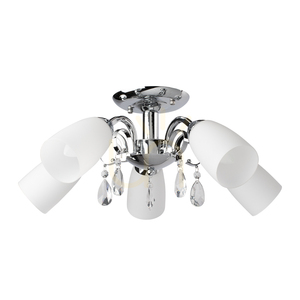 Stropné svietidlo Gero, 5xE14, Max. 40 W, chróm/biela, Ø 52 cm small 0