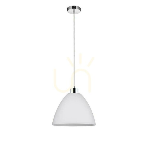 Skontrolujte Závesné svietidlo Globe, 1xE27, Max. 60 W, chróm/biela, Ø 27 cm