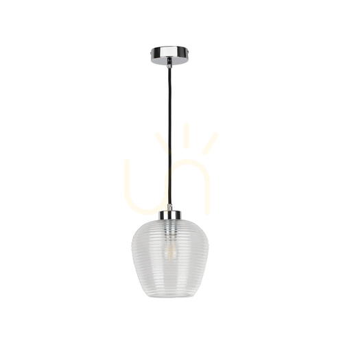 Skontrolujte Závesné svietidlo Pulsar, 1xE27, 60 W, chróm/čierna/číra, Ø 20 cm
