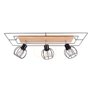 Stropné svietidlo Chester, 3xE27, Max. 60 W, olejovaný dub/čierna, 78 cm small 0