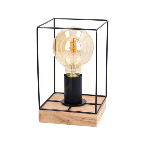 Skontrolujte Stolná lampa Gretter, 1xE27, Max. 25 W, olejovaný dub/čierna, 13,5 cm