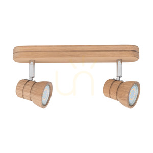 Stropné svietidlo Tessa 2xGU10 LED 4,5 W, olejovaný dub, 29 cm small 1