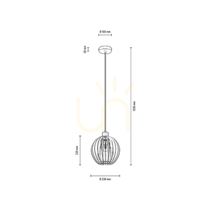Závesné svietidlo Shiro 1xE27 Max. 15 W čierna/čierna/breza, Ø 23 cm small 3